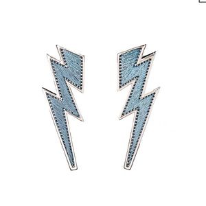 Mignonne Gavigan lightning bolt earrings blue